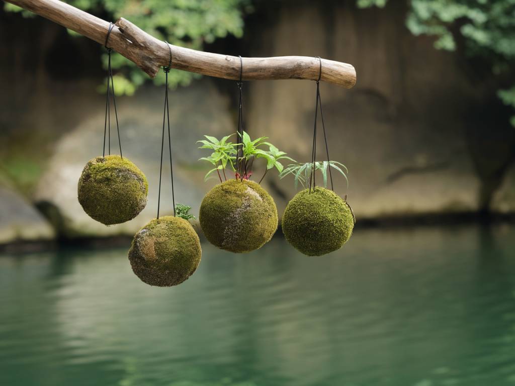 L'art du kokedama : créer des sphères végétales pour une décoration naturelle et apaisante.